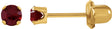 14K Gold Round Mozambique Garnet Piercing Piercing Birthstone Stud Earrings