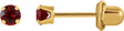 14K Gold Round Ruby Piercing Piercing Birthstone Stud Earrings