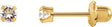 14K Gold Round Sapphire Piercing Piercing Birthstone Stud Earrings