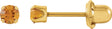 14K Gold Round Citrine Piercing Piercing Birthstone Stud Earrings