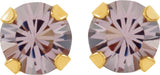 14K Gold Round Alexandrite Piercing Piercing Birthstone Stud Earrings - view 2