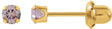 14K Gold Round Alexandrite Piercing Piercing Birthstone Stud Earrings