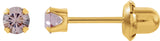 14K Gold Round Alexandrite Piercing Piercing Birthstone Stud Earrings