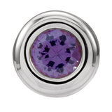 14K Gold Round Alexandrite Birth of a Child Solitaire Pendant - White Gold