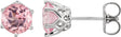 14K Gold Natural Pink Morganite Round 6-Prong Crown Stud Earrings - White Gold