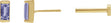 14K Gold Natural Tanzanite Straight Baguette Channel-Set Stud Earrings - Yellow Gold
