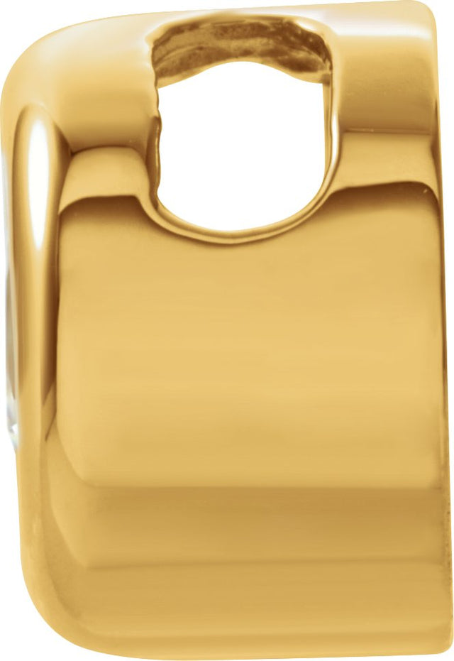 14K Gold Round White Cubic Zirconia Birth of a Child Solitaire Pendant - Yellow Gold - view 2