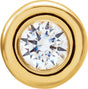 14K Gold Round White Cubic Zirconia Birth of a Child Solitaire Pendant - Yellow Gold