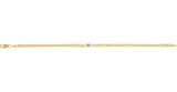 14K Gold Round Natural Blue Zircon Bezel-Set Solitaire Curb Link Bracelet - view 10