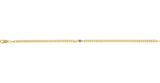 14K Gold Round Natural Aquamarine Bezel-Set Solitaire Curb Link Bracelet - view 11