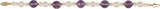 14K Gold Round Natural Amethyst & Cultured White Freshwater Pearl Pearl Station Bracelet - view 2