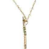 14K Gold Natural Tsavorite Garnet & Natural Yellow Sapphire Palm Tree Necklace - view 2