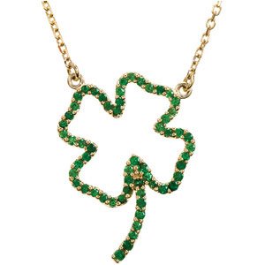 14K Gold Clover Necklace