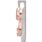 14K Gold Round Natural Pink Sapphire Ribbon of Courage Pendant - view 2
