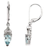 14K Gold Pear Natural Aquamarine & Natural Diamond Vintage-Inspired Earrings
