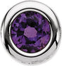 14K Gold Round Amethyst Birth of a Child Solitaire Pendant - White Gold