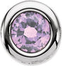 14K Gold Round Pink Tourmaline Birth of a Child Solitaire Pendant - White Gold