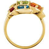 14K Gold Oval Natural Citrine & Natural Swiss Blue Topaz & Natural Peridot & Natural Rhodolite Garnet Multi-Gemstone Ring - view 2