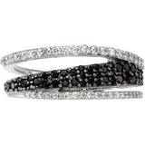 14K Gold Round Natural Black Spinel Accented Ring - view 3