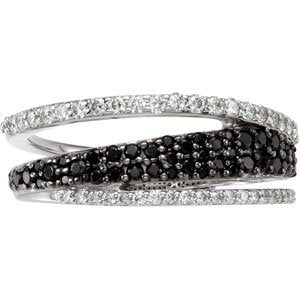 14K Gold Round Natural Black Spinel Accented Ring - view 3