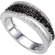 14K Gold Round Natural Black Spinel Accented Ring
