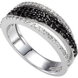 14K Gold Round Natural Black Spinel Accented Ring