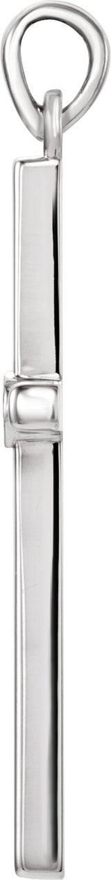 14K Gold Round Natural Diamond Cross Pendant – up to 0.01 CTW - White Gold - view 4