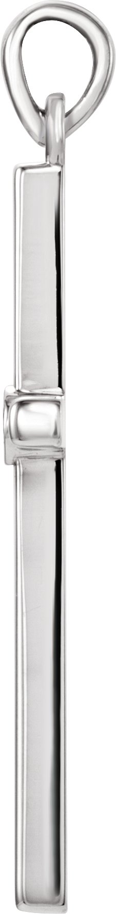 14K Gold Round Natural Diamond Cross Pendant – up to 0.01 CTW - White Gold - view 4