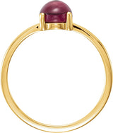 14K Gold Oval Natural Rhodolite Garnet Cabochon Solitaire Ring - Yellow Gold - view 2