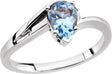14K Gold Pear Natural Aquamarine Solitaire Ring