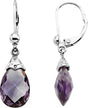 14K Gold Natural Amethyst Briolette Earrings
