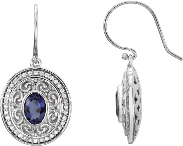 14K Gold Oval Natural Diamond Sculptural Earrings