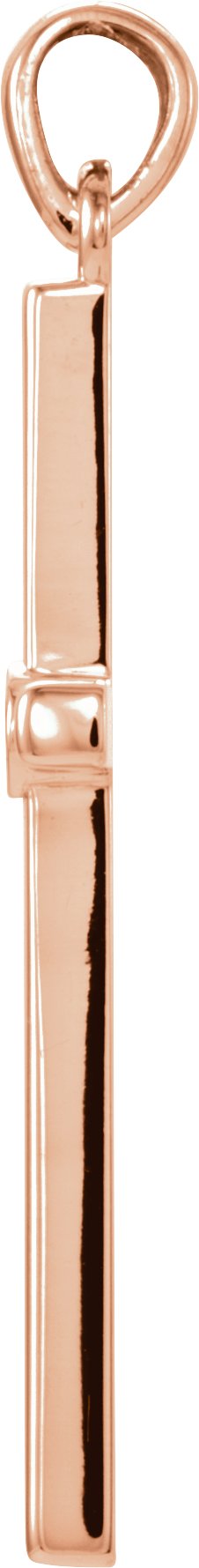 14K Gold Round Natural Diamond Cross Pendant – up to 0.01 CTW - Rose Gold - view 4