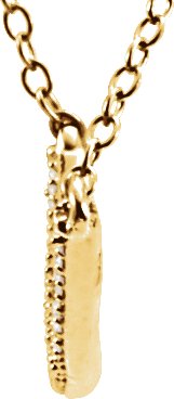 14K Gold Round Natural Diamond Bar Necklace - Yellow Gold - view 4