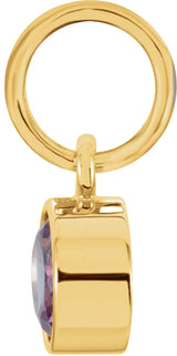 14K Gold Round Alexandrite Simulated Birthstone Pendant - Yellow Gold - view 2