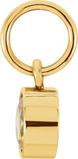 14K Gold Round Citrine Simulated Birthstone Pendant - Yellow Gold - view 2