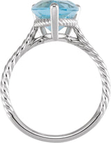 14K Gold Pear Natural Sky Blue Topaz Solitaire Ring – 14x9mm - White Gold - view 2