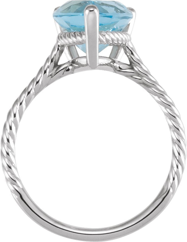 14K Gold Pear Natural Sky Blue Topaz Solitaire Ring – 14x9mm - White Gold - view 2