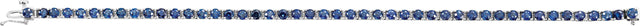 Platinum Round Natural Blue Sapphire Line Bracelet - view 3