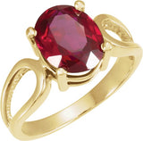 14K Gold Oval Natural London Blue Topaz Solitaire Ring - Rose Gold - view 3