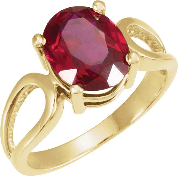 Platinum Oval Natural Amethyst Solitaire Ring – 14x10mm - view 3