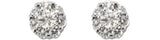 14K Gold Round Natural Diamond Cluster Earrings VII - White Gold - view 6