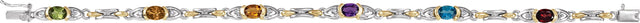 14K Gold Oval Natural Diamond Line Bracelet - view 3