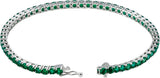 14K Gold Round Lab-Grown Emerald Line Bracelet – 3mm Stones - view 2