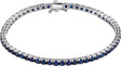 14K Gold Round Lab-Grown Blue Sapphire Line Bracelet – 3mm Stones
