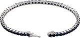 14K Gold Round Lab-Grown Blue Sapphire Line Bracelet – 3mm Stones - view 2