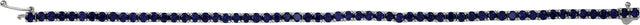 14K Gold Round Lab-Grown Blue Sapphire Line Bracelet – 3mm Stones - view 3