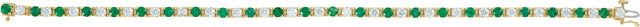14K Gold Round Lab-Grown Emerald Line Bracelet - White Gold - view 12