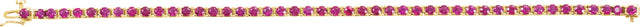 14K Gold Round Natural Ruby Line Bracelet – 3mm Stones - Yellow Gold - view 3
