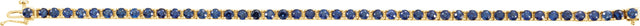 14K Gold Round Natural Blue Sapphire Line Bracelet – 3mm Stones - Yellow Gold - view 3